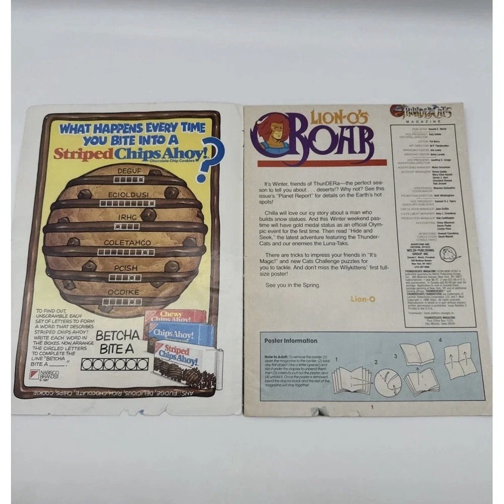 Vintage ThunderCats Magazine Lot 1987 1988 Lion O WilyKit WilyKat Poster